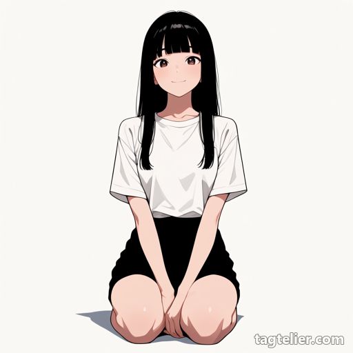ひざまずき（kneeling）で生成したAIイラストの見本