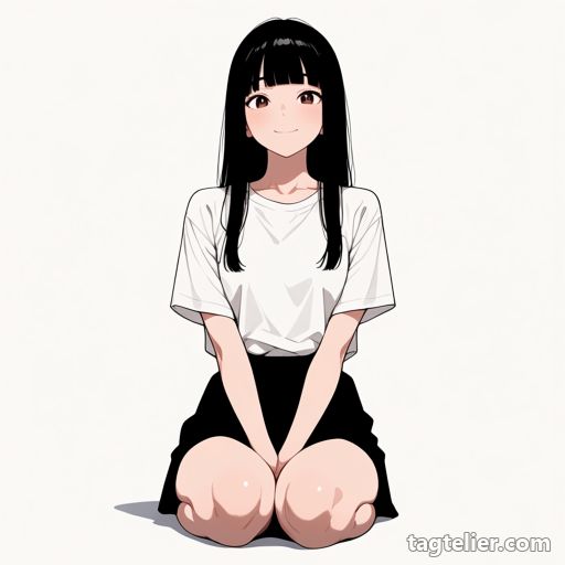 内股（knees_together_feet_apart）で生成したAIイラストの見本