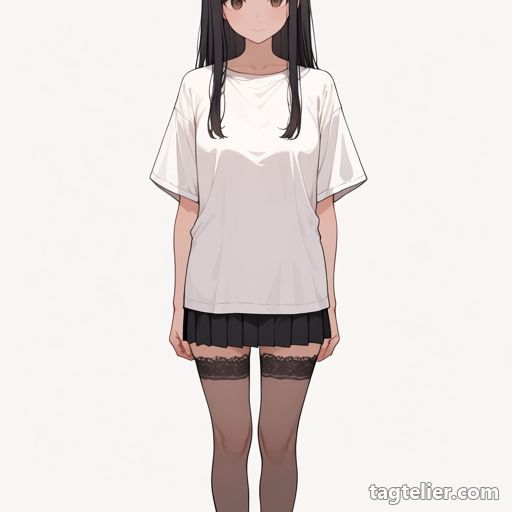 レース付きレッグウェア（lace-trimmed_legwear）で生成したAIイラストの見本