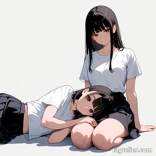 膝枕（lap pillow）で生成したAIイラストの見本