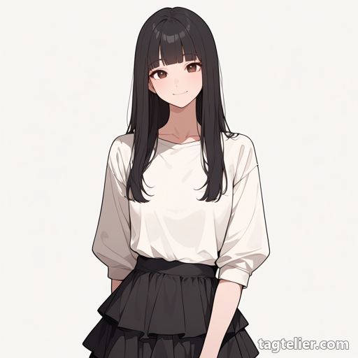 重ねスカート（layered_skirt）で生成したAIイラストの見本