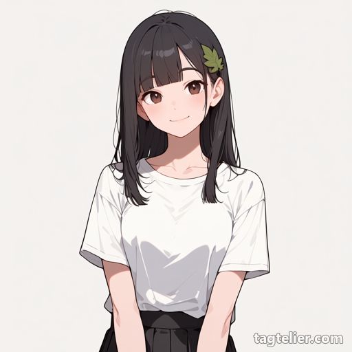 葉っぱの髪飾り（leaf_hair_ornament）で生成したAIイラストの見本