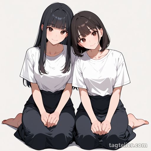 相手に寄りかかる（leaning on person）で生成したAIイラストの見本