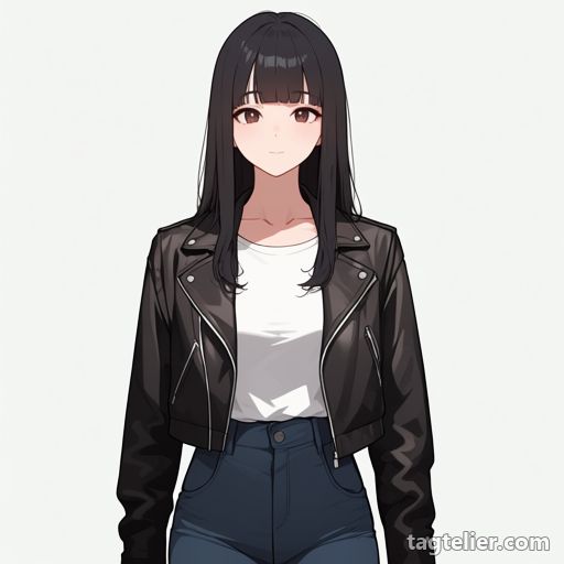 革ジャケット（leather jacket）で生成したAIイラストの見本