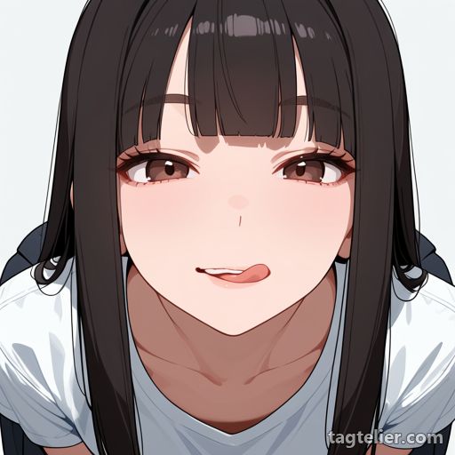 唇を舐める（licking lips）で生成したAIイラストの見本