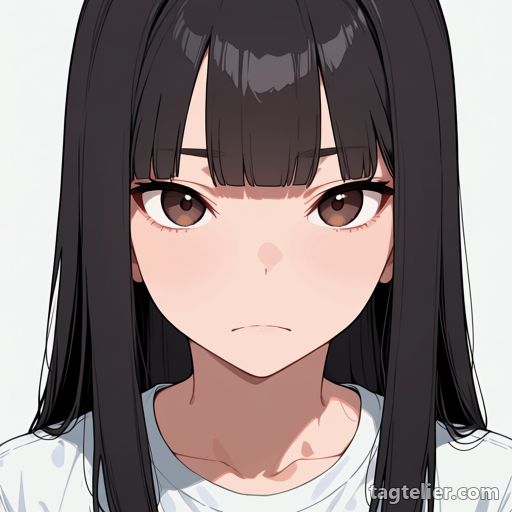 軽くしかめた顔（light_frown）で生成したAIイラストの見本