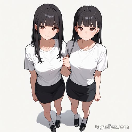 腕を組み合う（locked arms）で生成したAIイラストの見本