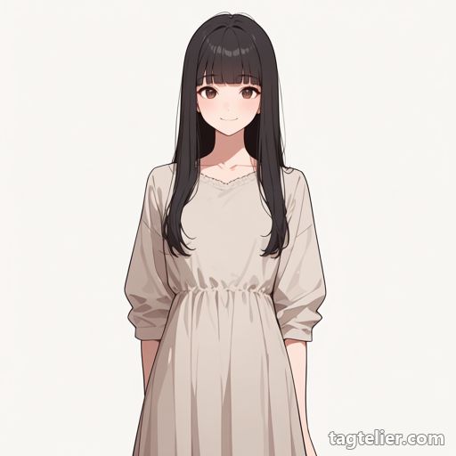 ロングドレス（long_dress）で生成したAIイラストの見本
