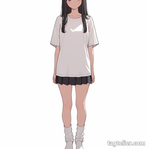 ルーズソックス（loose socks）で生成したAIイラストの見本