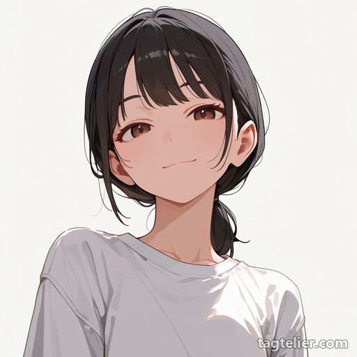 低い位置のポニーテール（low ponytail）で生成したAIイラストの見本