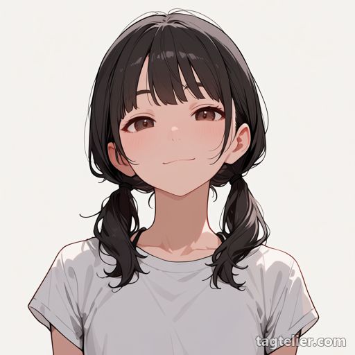 おさげ（low twintails）で生成したAIイラストの見本