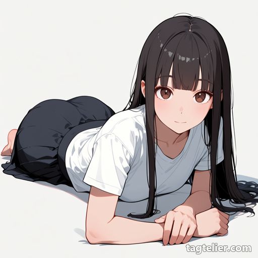 横たわり（lying）で生成したAIイラストの見本