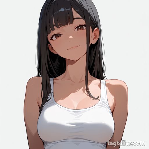 普通の胸（medium breasts）で生成したAIイラストの見本