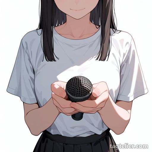 マイク（microphone）で生成したAIイラストの見本