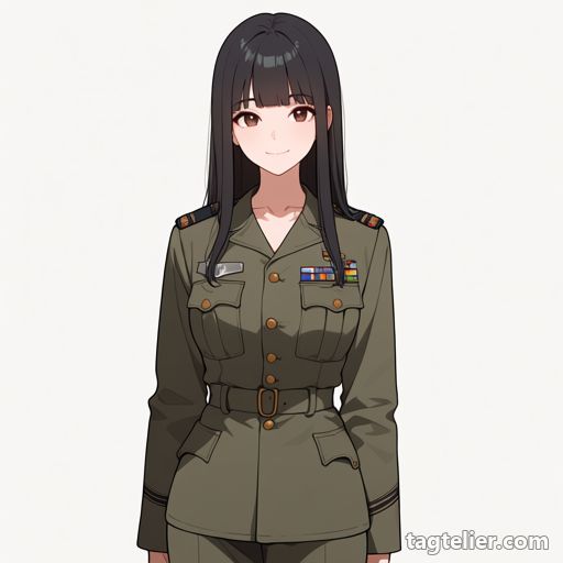 軍服（military uniform）で生成したAIイラストの見本