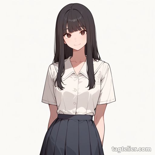 見滝原中学校の制服（mitakihara_school_uniform）で生成したAIイラストの見本