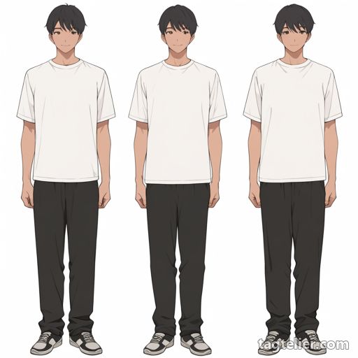 複数男性（multiple boys）で生成したAIイラストの見本