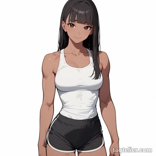 筋肉質（muscular_female）で生成したAIイラストの見本