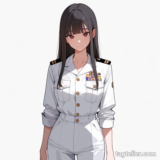 海軍制服（naval_uniform）で生成したAIイラストの見本