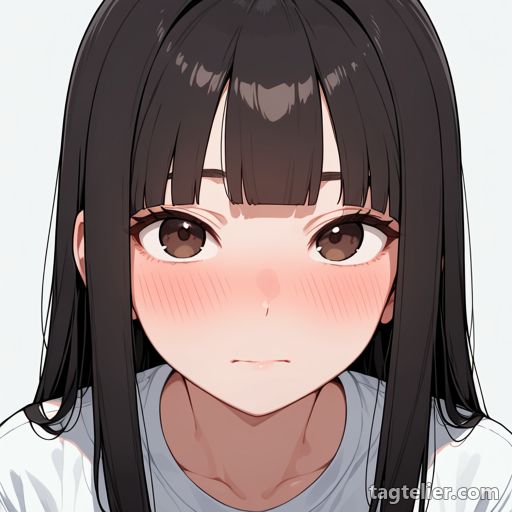 鼻の頭の赤面（nose blush）で生成したAIイラストの見本