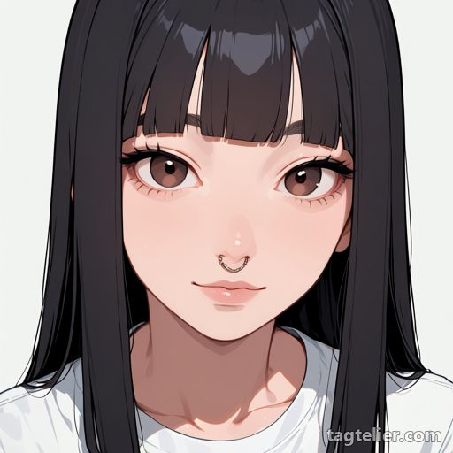 鼻ピアス（nose piercing）で生成したAIイラストの見本