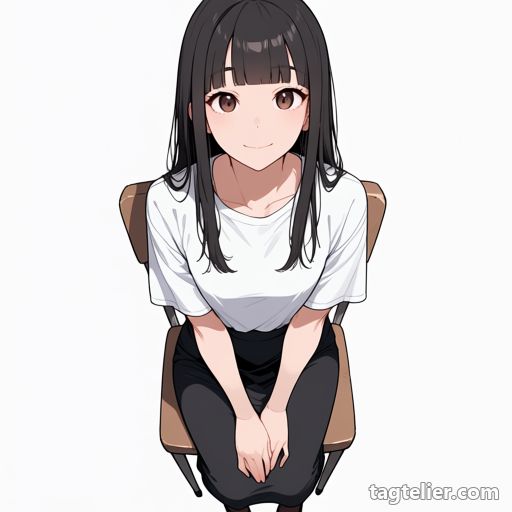 椅子の上（on_chair）で生成したAIイラストの見本