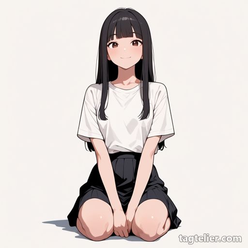 床に座る（on_ground）で生成したAIイラストの見本