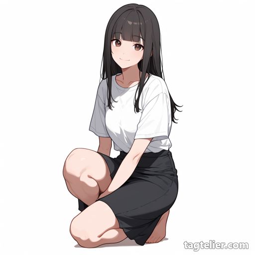 片膝立ち（on one knee）で生成したAIイラストの見本