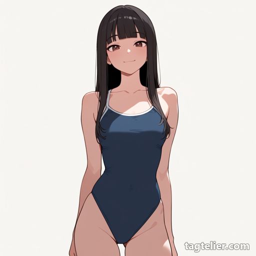 ワンピース水着（one-piece swimsuit）で生成したAIイラストの見本