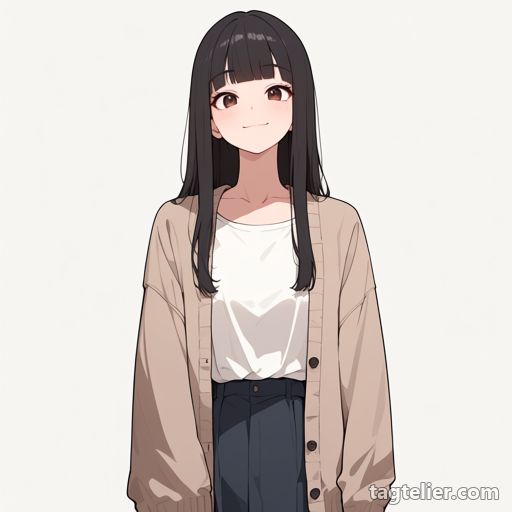 前開きカーディガン（open_cardigan）で生成したAIイラストの見本