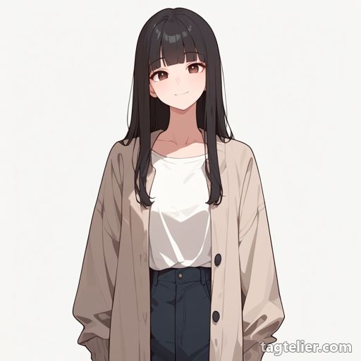 前をはだけた服（open_clothes）で生成したAIイラストの見本