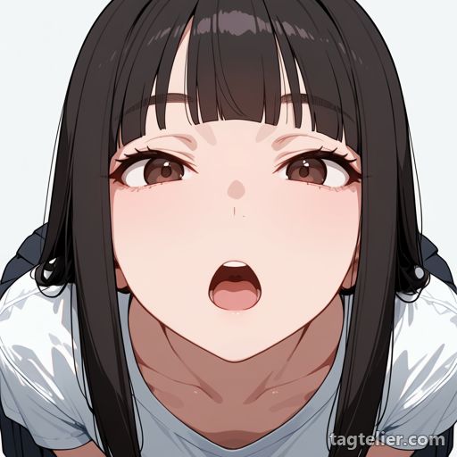 開いた口（open mouth）で生成したAIイラストの見本