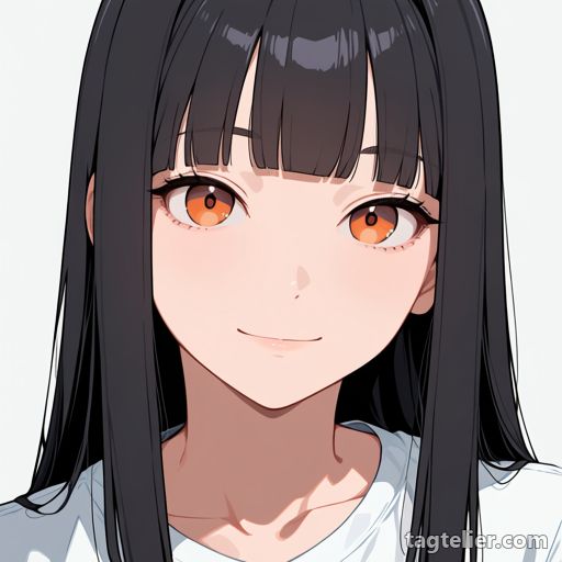 オレンジの目（orange eyes）で生成したAIイラストの見本