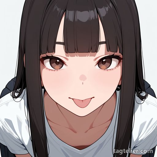 舌をぺろっと出す（:p）で生成したAIイラストの見本
