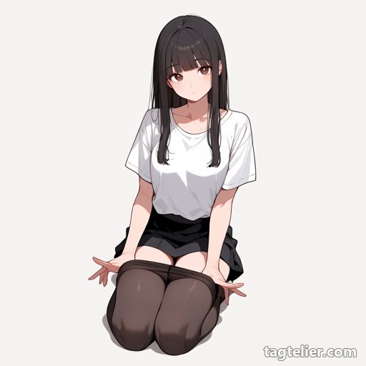パンストを引っ張る（pantyhose_pull）で生成したAIイラストの見本