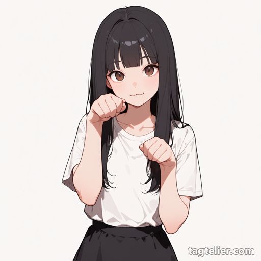 猫のポーズ（paw_pose）で生成したAIイラストの見本