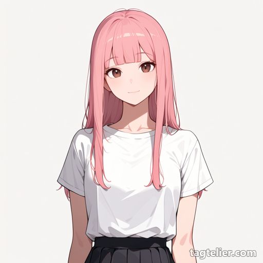 ピンク髪（pink hair）で生成したAIイラストの見本