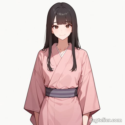ピンクの着物（pink_kimono）で生成したAIイラストの見本