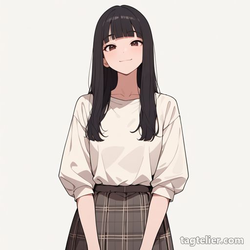 タータンチェックの服（plaid_clothes）で生成したAIイラストの見本