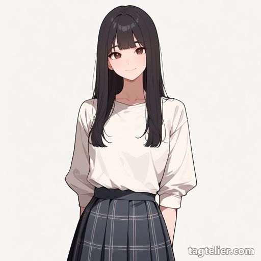 チェックのスカート（plaid_skirt）で生成したAIイラストの見本