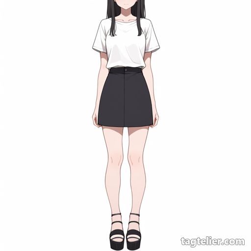厚底の靴（platform_footwear）で生成したAIイラストの見本