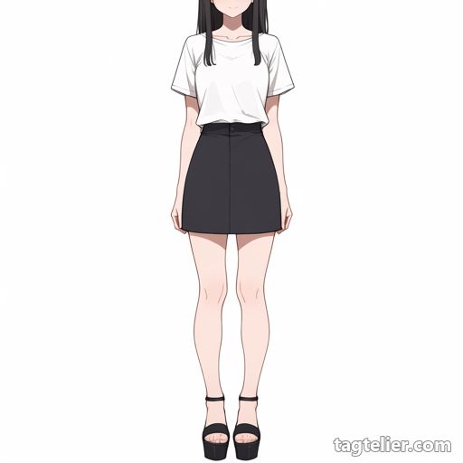 厚底ヒール（platform heels）で生成したAIイラストの見本
