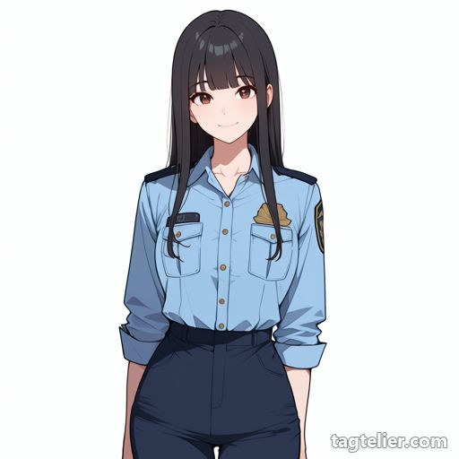 警察の制服（police uniform）で生成したAIイラストの見本