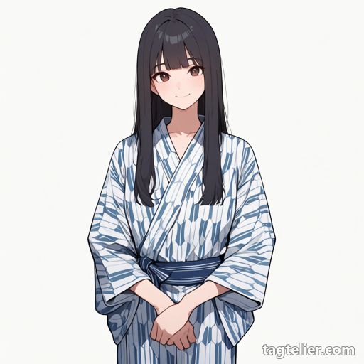 柄入りの着物（print_kimono）で生成したAIイラストの見本