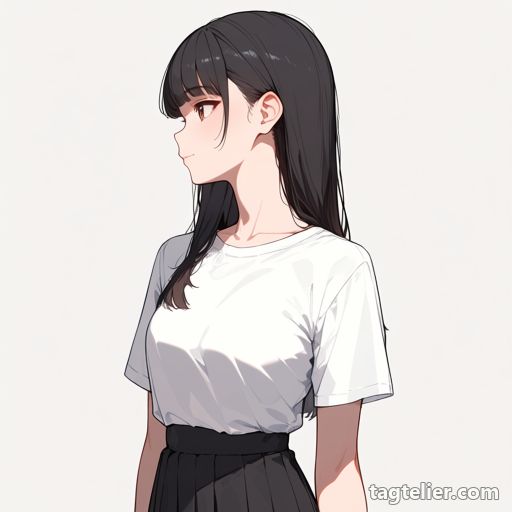 横顔（profile）で生成したAIイラストの見本