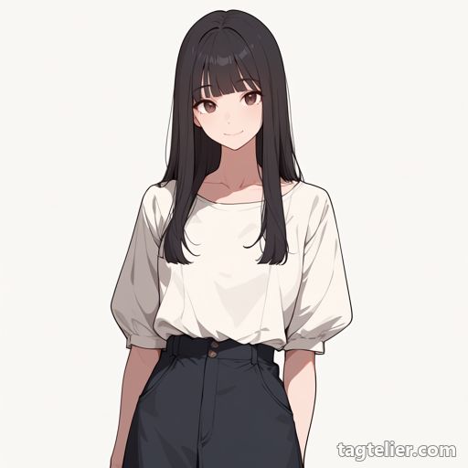 ふくらんだ半袖（puffy_short_sleeves）で生成したAIイラストの見本