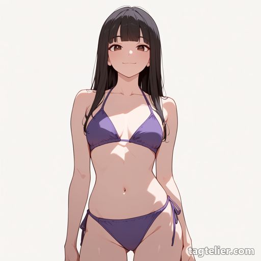 紫ビキニ（purple_bikini）で生成したAIイラストの見本