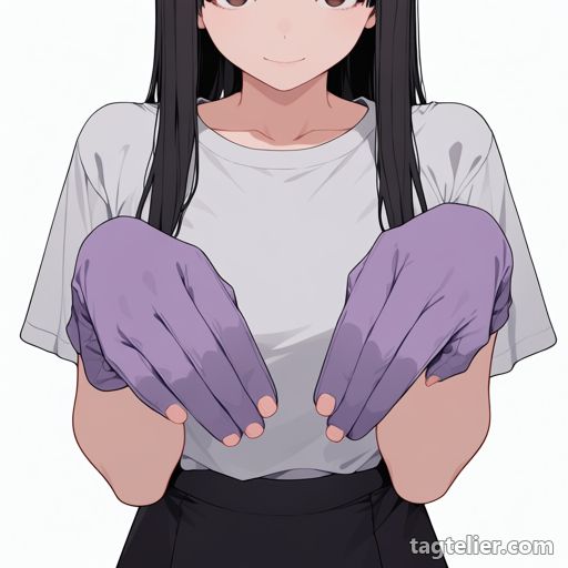 紫の手袋（purple_gloves）で生成したAIイラストの見本