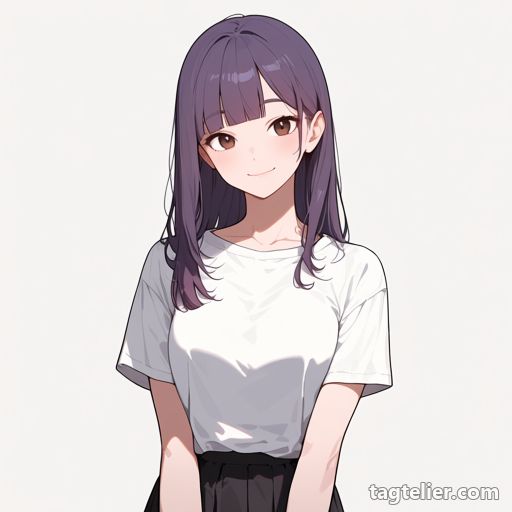 紫髪（purple hair）で生成したAIイラストの見本