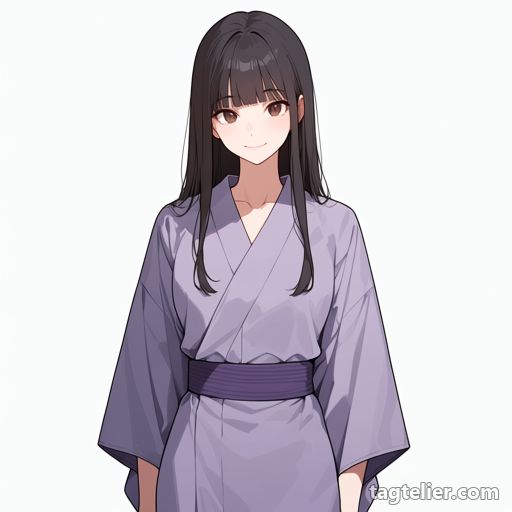 紫の着物（purple_kimono）で生成したAIイラストの見本